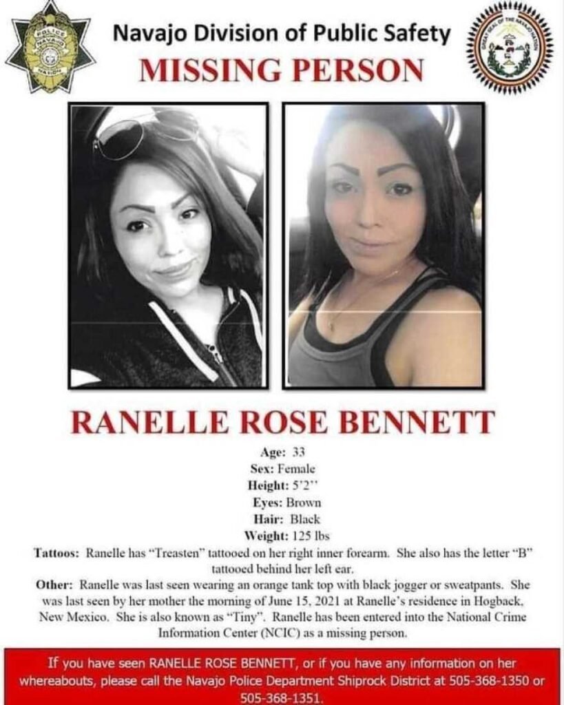 Ranelle Rose Bennett Missing Persons Flyer
